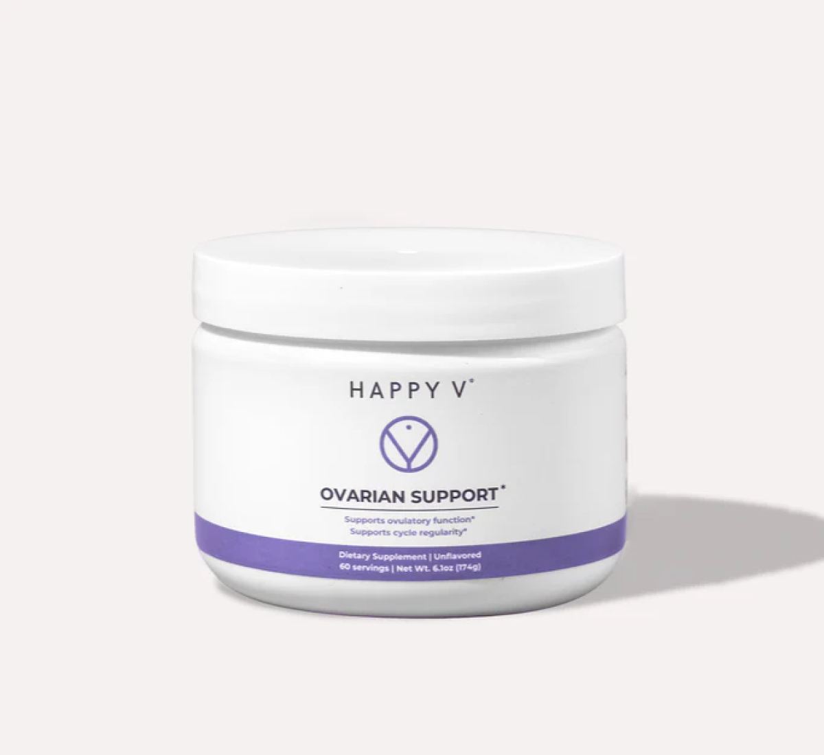 Happy V Ovarian Support supplement bottle