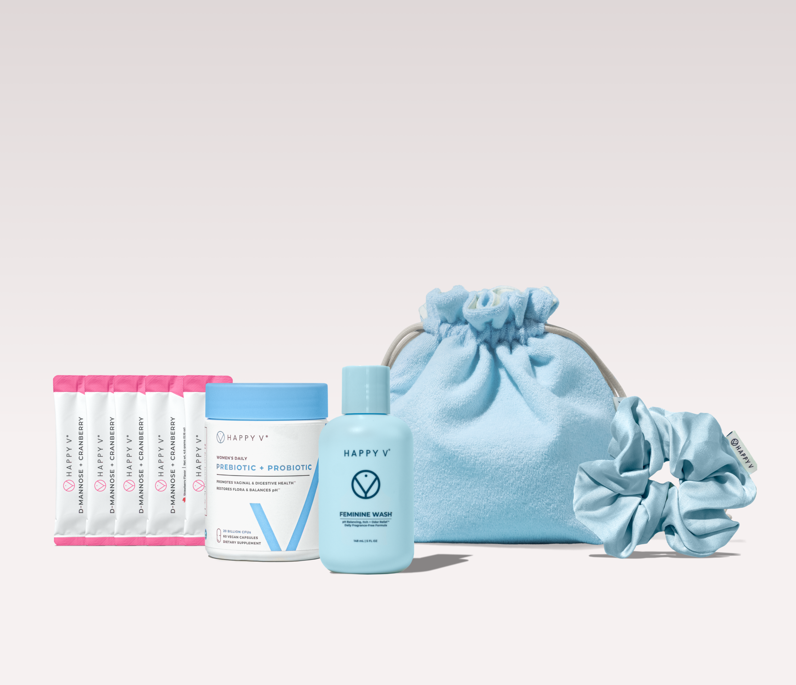 Happy V pH Balance Kit products arranged together