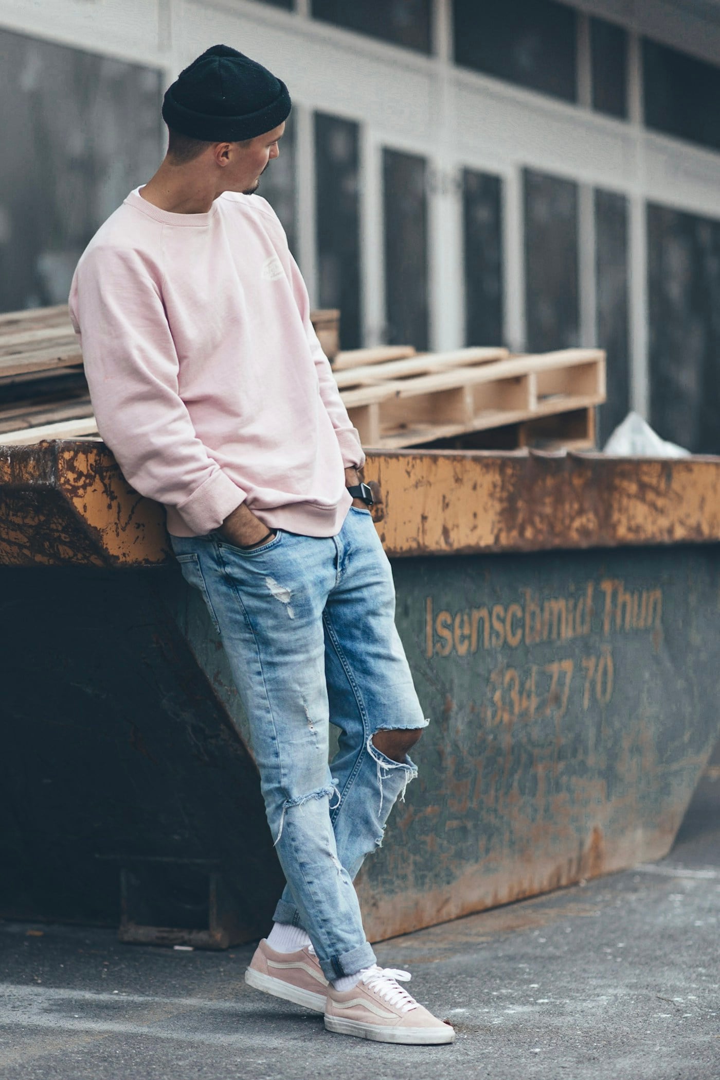 Man wearing a refined casual fashion outfit outdoors