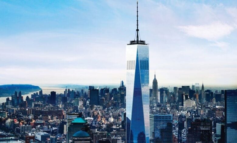 Vue panoramique de Lower Manhattan depuis One World Observatory