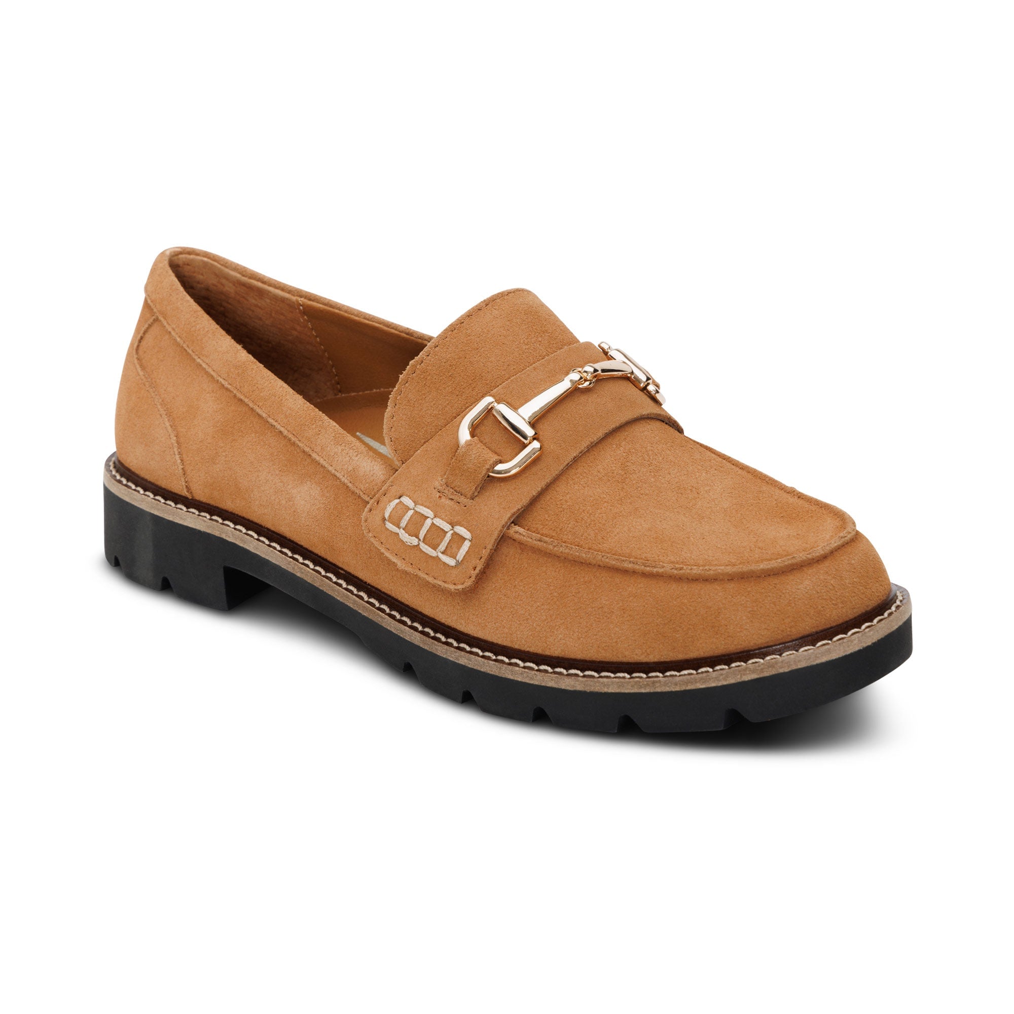 Aetrex Collette tan suede arch support loafer