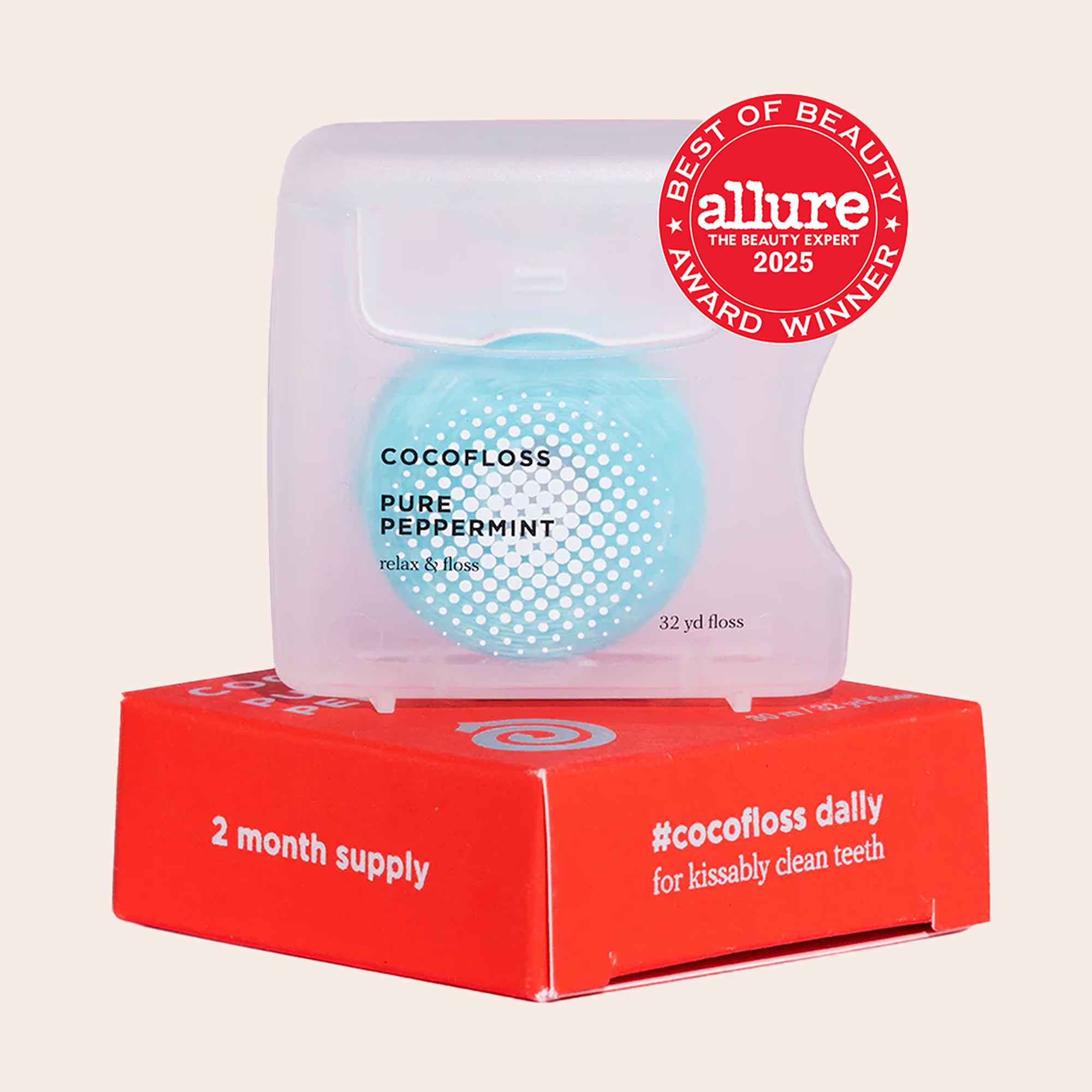 Pure Peppermint Cocofloss dental floss spool
