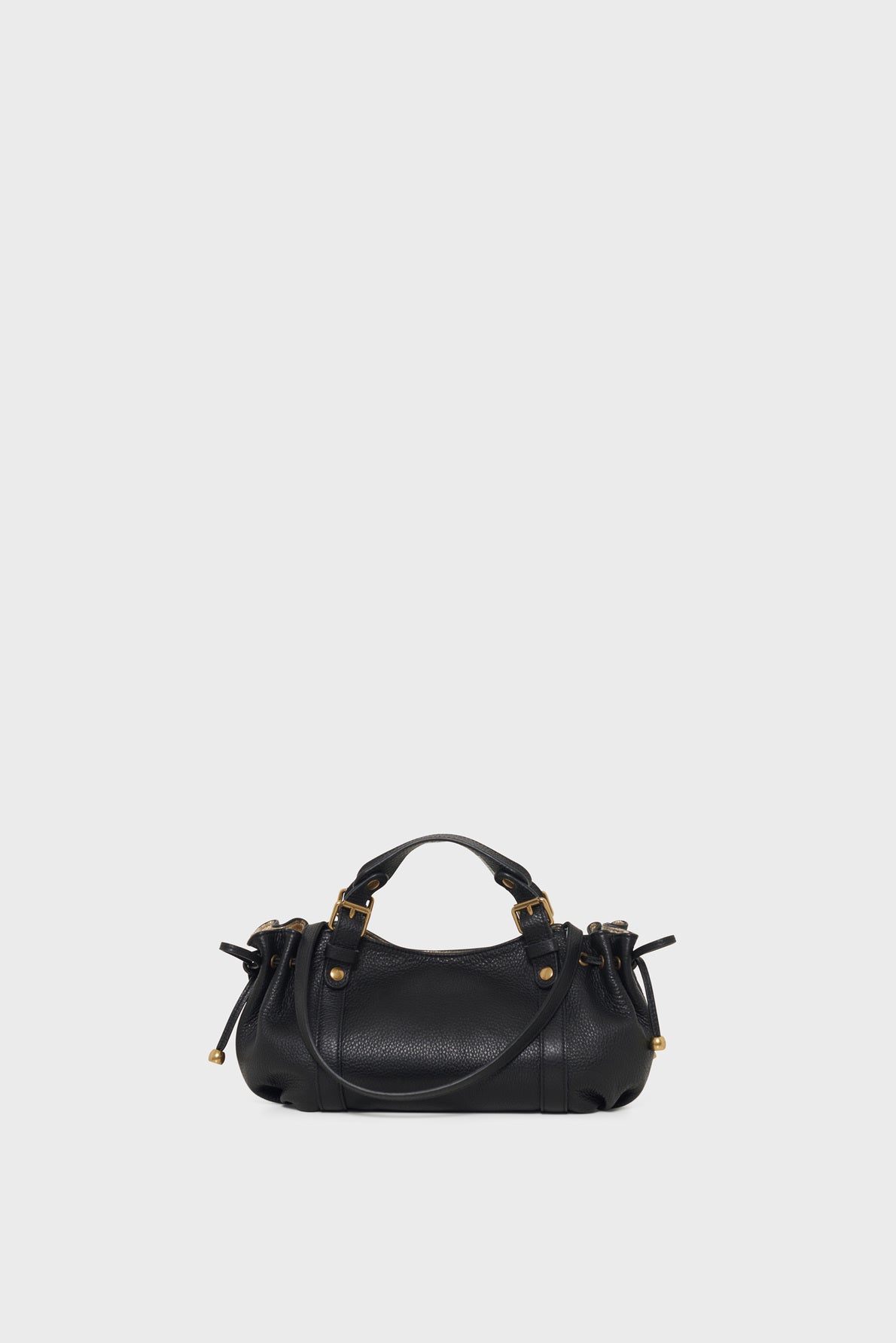 Mini sac 12H Gerard Darel en cuir grainé noir