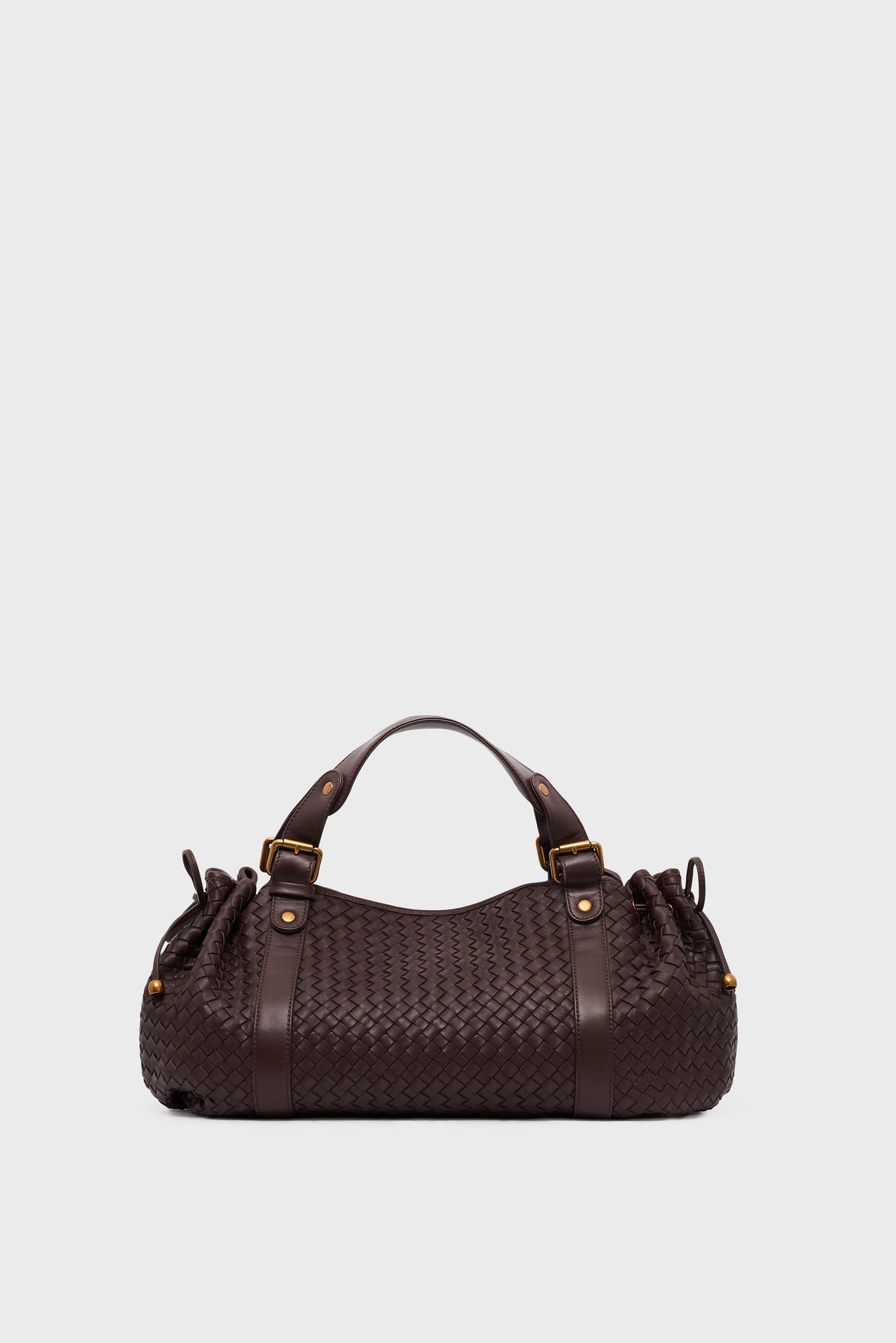Sac 24H Gerard Darel en cuir tressé marron avec poignées