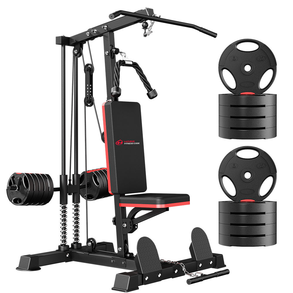 Home Fitness Code Lat Pulldown and Row Cable Machine in a home gym