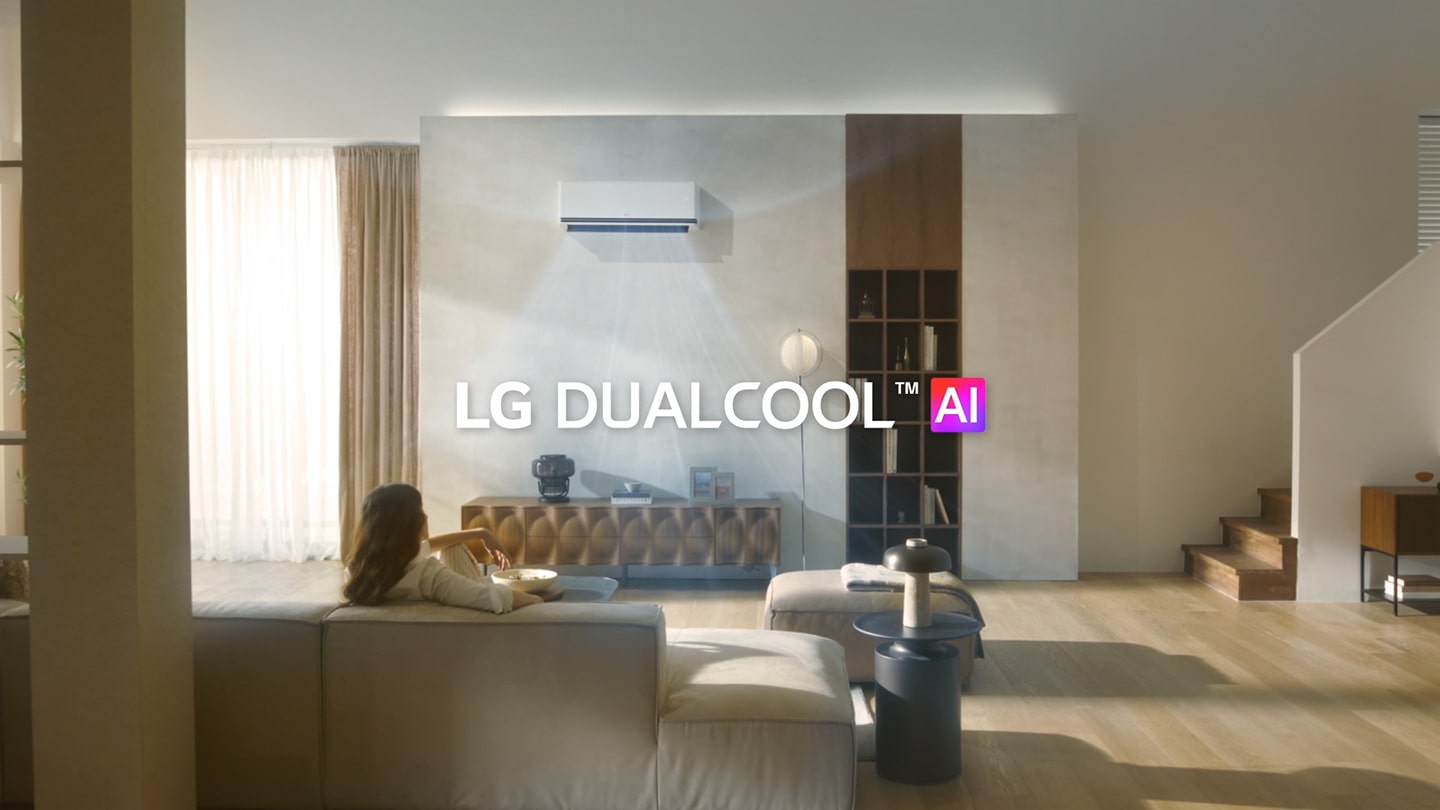 Aire acondicionado LG DUALCOOL AI en una habitación