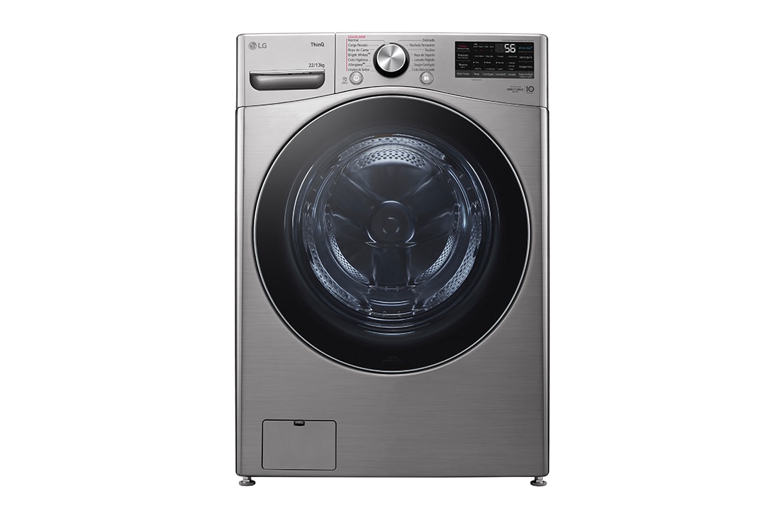 Lavadora LG WD22VV2S6R de acero oscuro