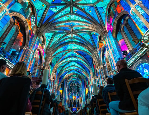 Projection mapping inside Westminster Cathedral for LUMINISCENCE London