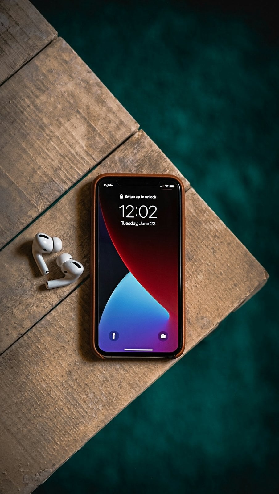 Smartphone placed on a table