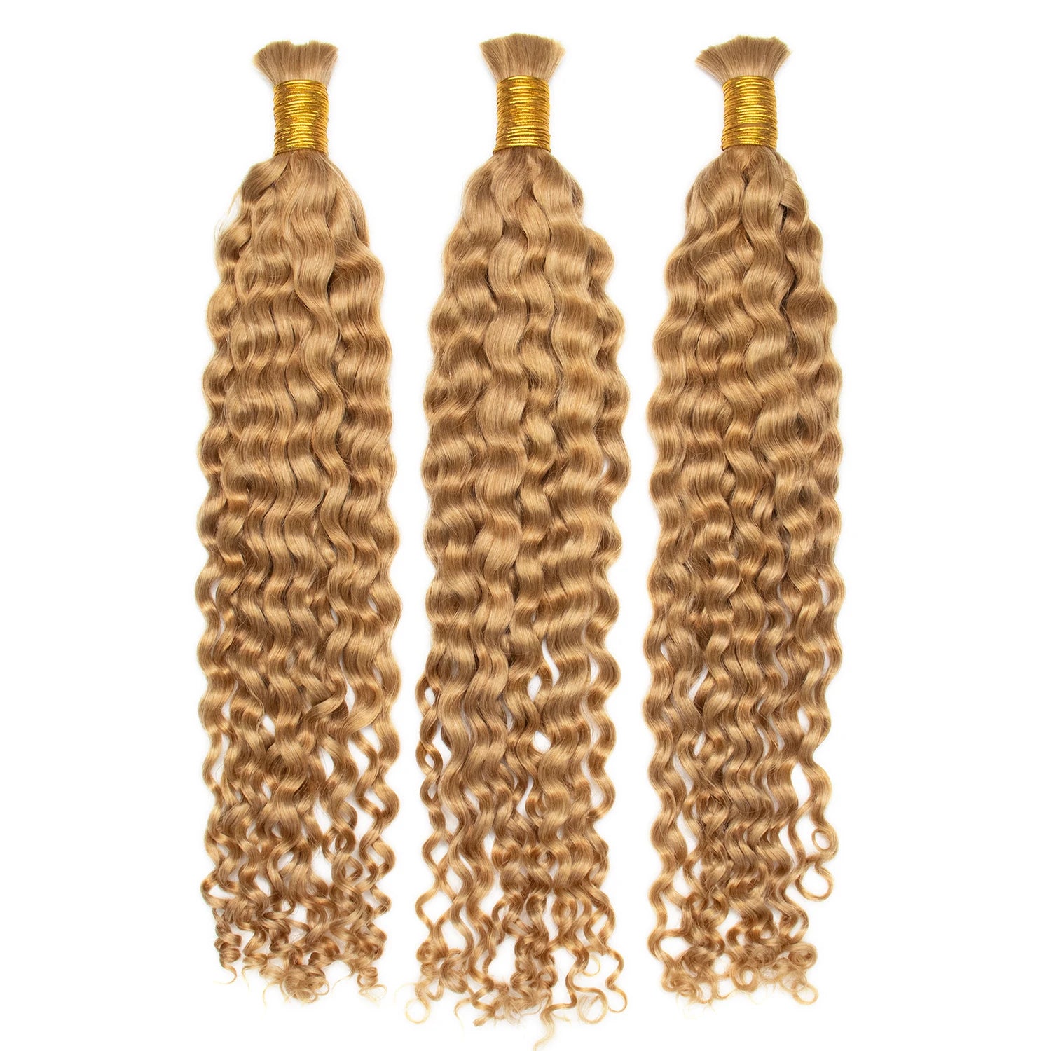 Honey blonde Spanish Curl human bulk hair