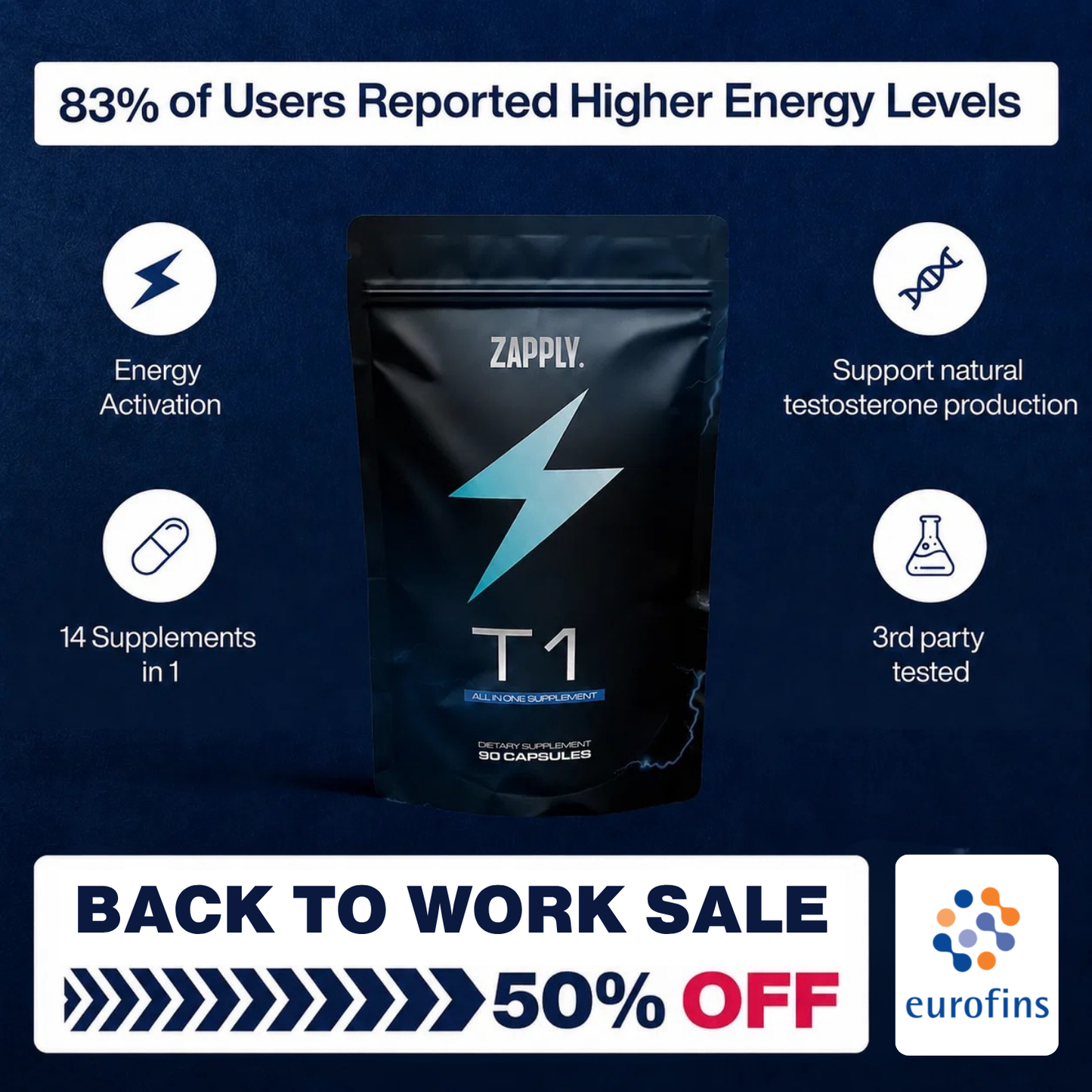 Zapply T1 supplement promotional graphic