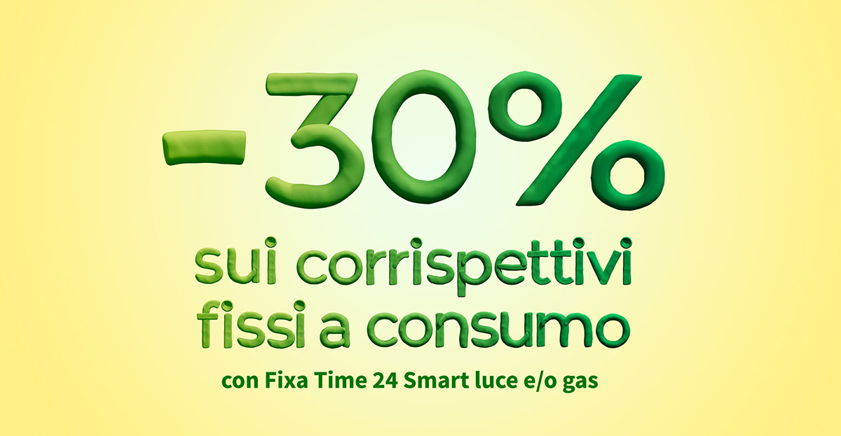 Testo promozionale dell'offerta energia Fixa Time 24 Smart