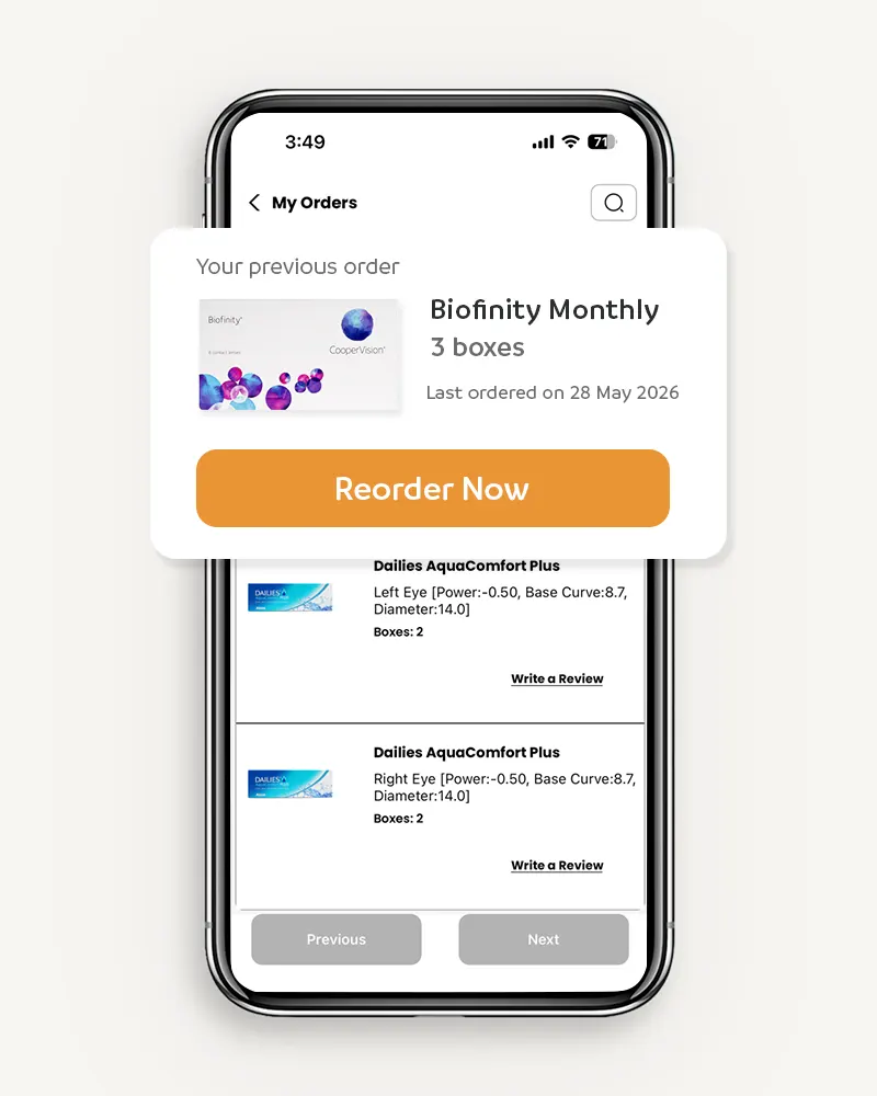 Feel Good Contacts app reordering screen