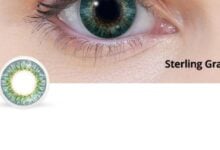 Eye wearing a gray FreshLook Colorblends contact lens