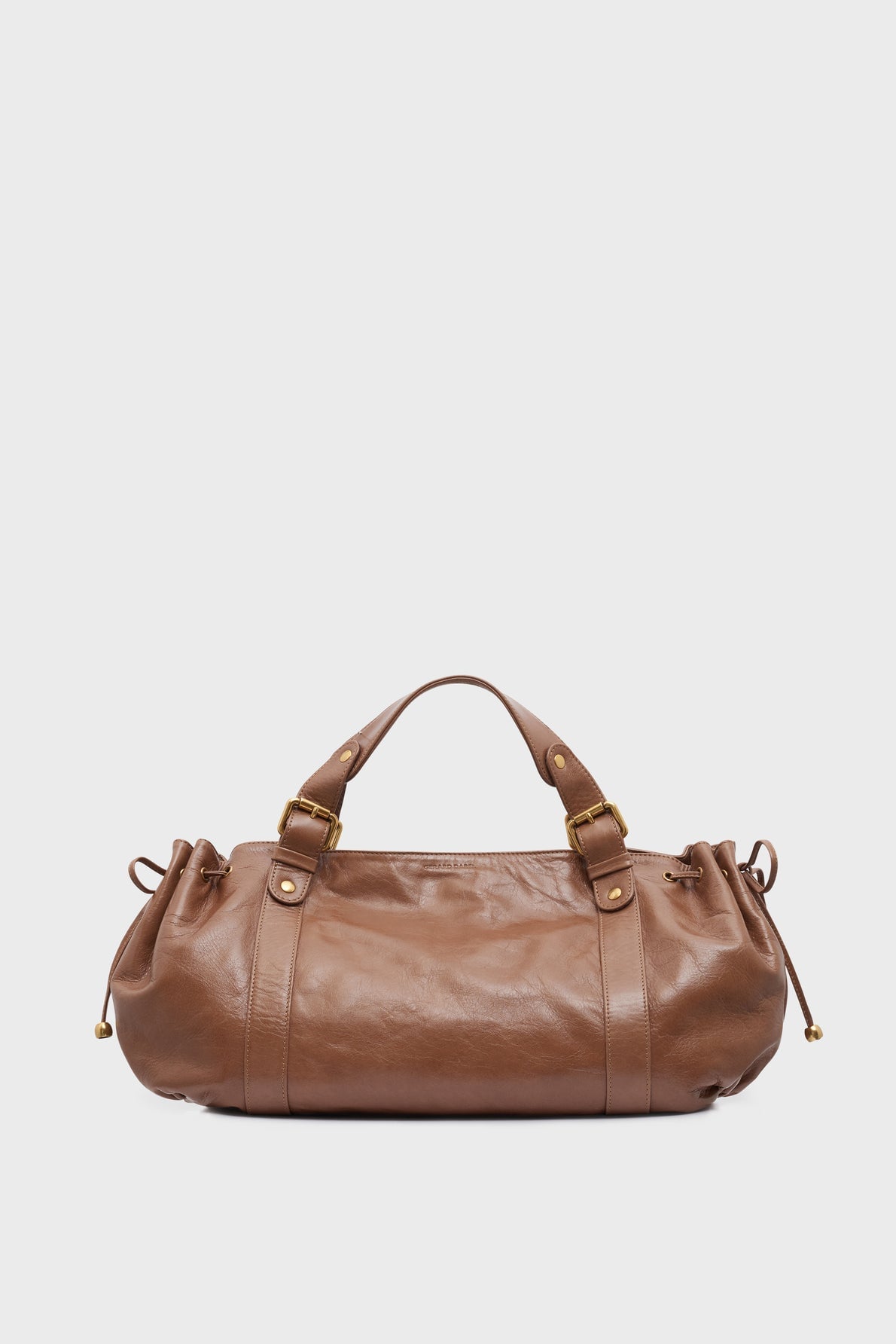 Sac 24H Gerard Darel marron en cuir à effet froissé