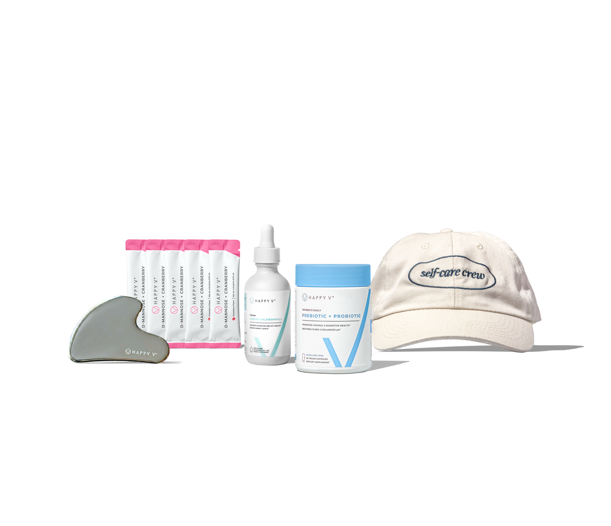Happy V Fresh Start Kit products arranged together