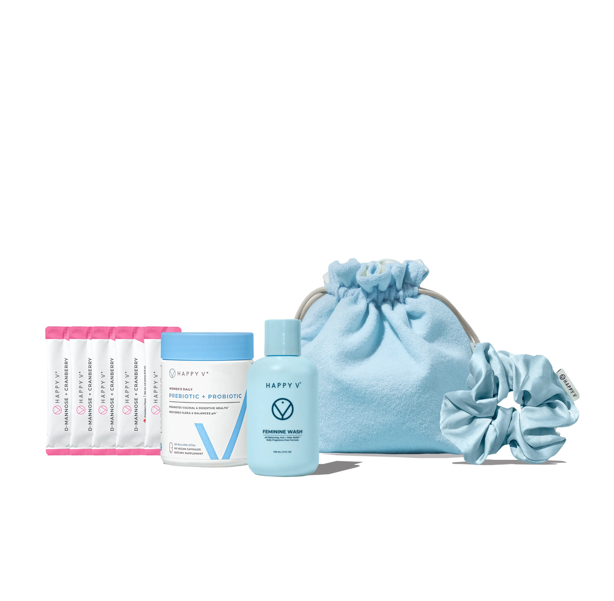 Happy V pH Balance Kit products arranged together
