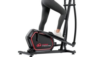 Woman using an elliptical machine
