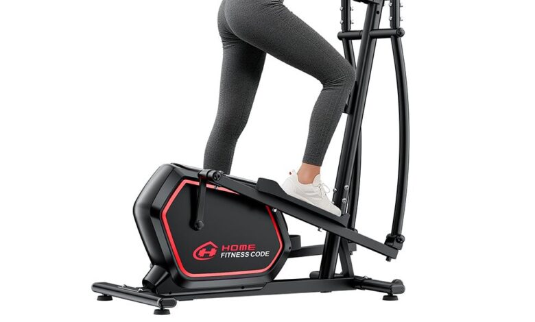 Woman using an elliptical machine