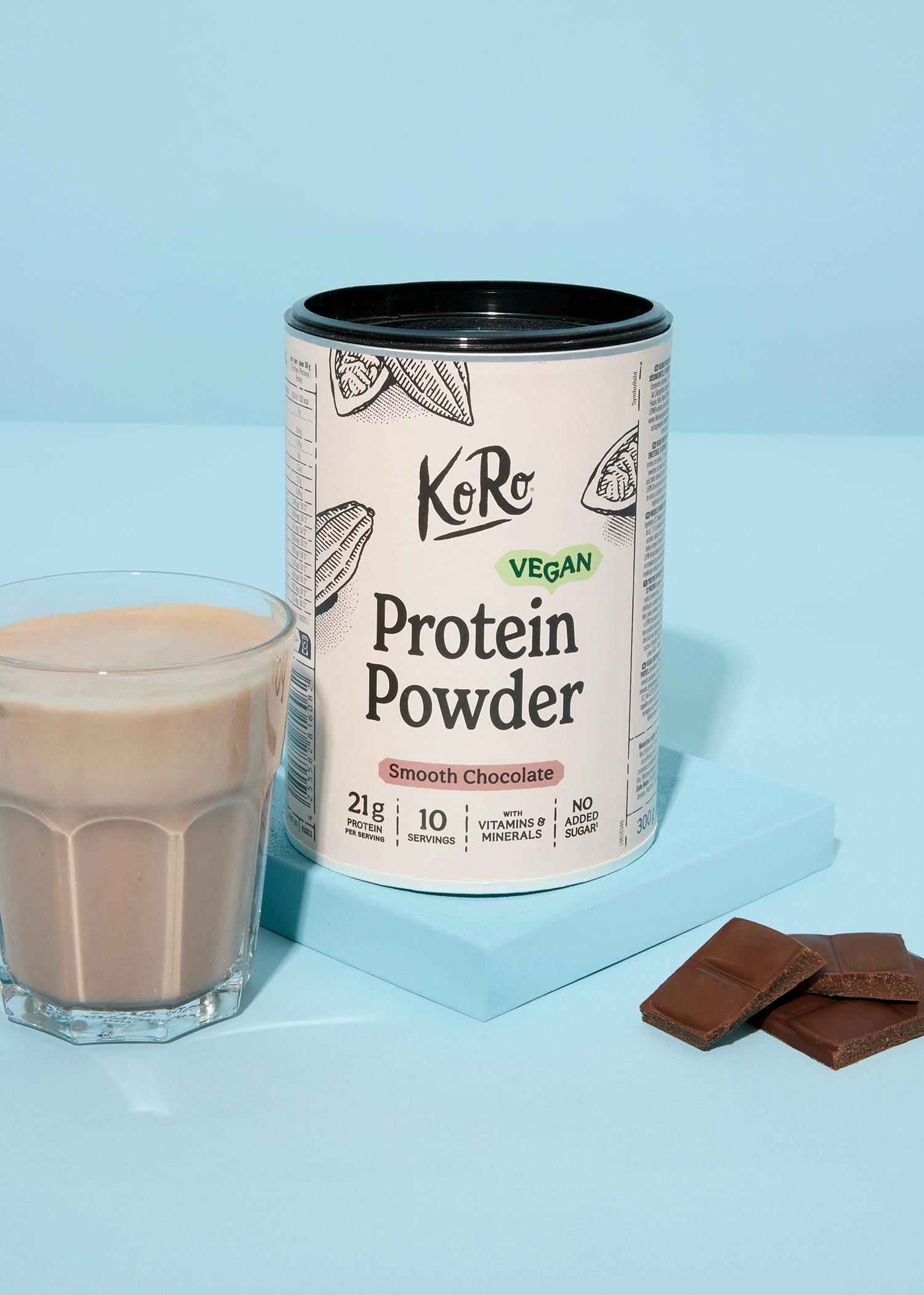 Packung veganes Proteinpulver Smooth Chocolate von Korodrogerie