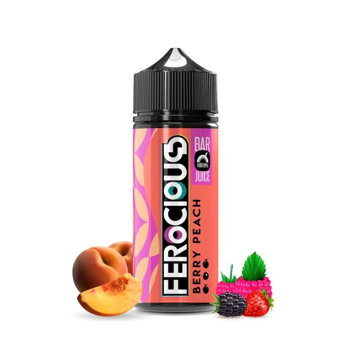 Berry Peach 50/50 E-Liquid Ferocious Bar Juice bottle